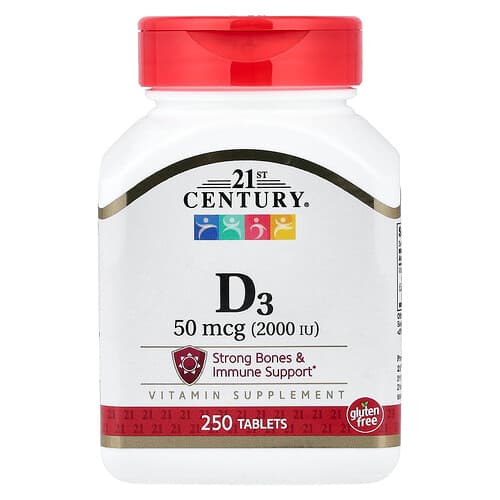 21st Century, D3, 250 Tablets