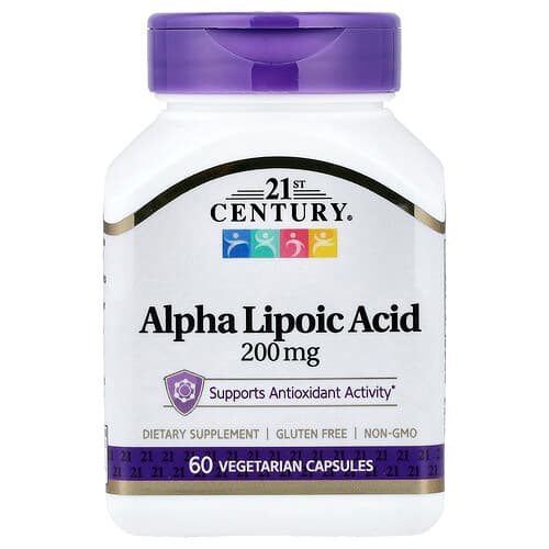 21st Century, Alpha Lipoic Acid, 200 mg, 60 Vegetarian Capsules