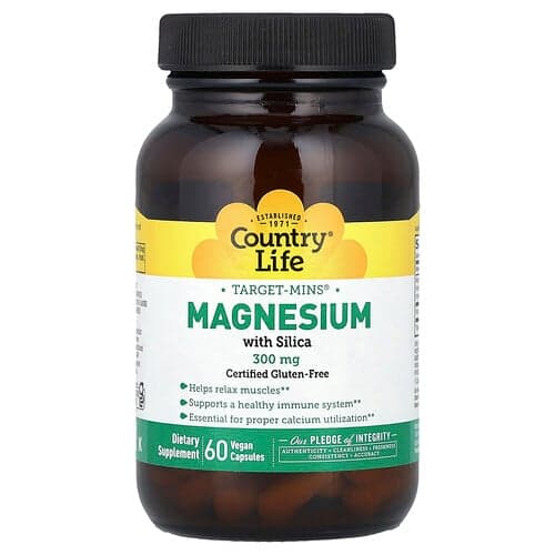 Country Life, Target-Mins®, Magnesium with Silica, 60 Vegan Capsules