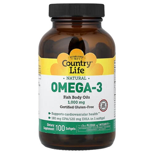 Country Life, Natural Omega-3, 100 softgels