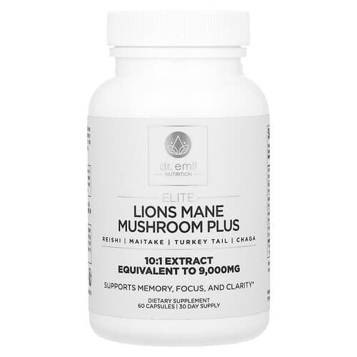 Dr. Emil Nutrition, Elite, Lions Mane Mushroom Plus, 60 Capsules