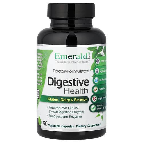 Emerald Laboratories, Digestive Health, Gluten, Dairy & Beans+, 90 Vegetable Caps