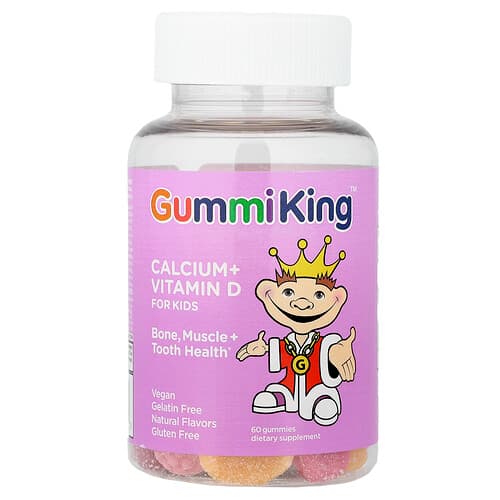 GummiKing, Calcium + Vitamin D Gummies For Kids, 60 Gummies