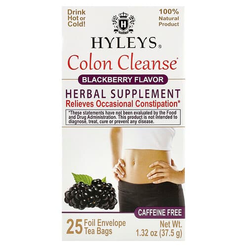 Hyleys Tea, Colon Cleanse, Blackberry, Caffeine Free, 25 Tea Bags, 1.32 oz (37.5 g)