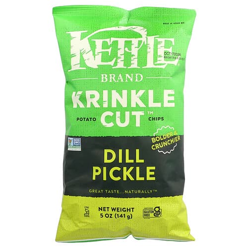 Kettle Foods, Krinkle Cut™ Potato Chips, Dill Pickle, 5 oz (141 g)