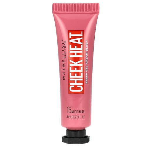 Maybelline, Cheek Heat, Sheer Gel-Cream Blush, 15 Nude Burn, 0.27 fl oz (8 ml)