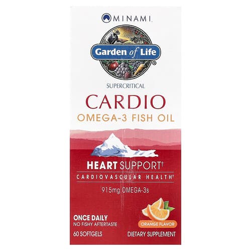 Minami Nutrition, Supercritical Cardio, Omega-3 Fish Oil, Orange , 915 mg , 60 Softgels