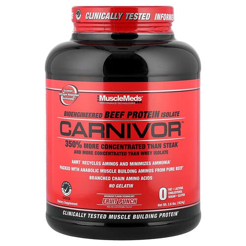MuscleMeds, Carnivor, Bioengineered Beef Protein Isolate, Fruit Punch, 3.67 lbs (1,669 g)