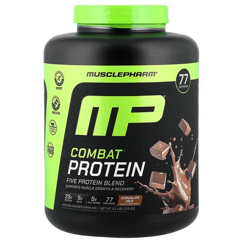 MusclePharm, Combat® Protein Powder, Chocolate Milk, 6.2 lbs (2.8 kg)