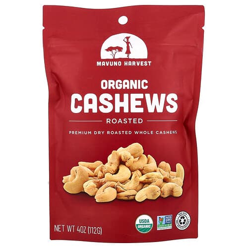 Mavuno Harvest, Organic Cashews, Roasted, 4 oz (112 g)