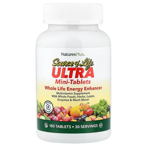 NaturesPlus, Source of Life®, Ultra Mini-Tablets, Whole Life Energy Enhancer, 180 Tablets