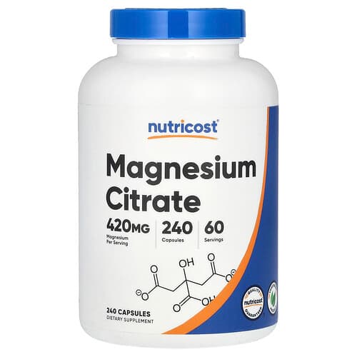 Nutricost, Magnesium Citrate, 240 Capsules (105 mg per Capsule)