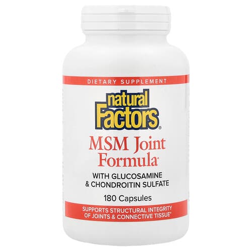 Natural Factors, MSM Joint Formula with Glucosamine & Chondroitin Sulfate, 180 Capsules