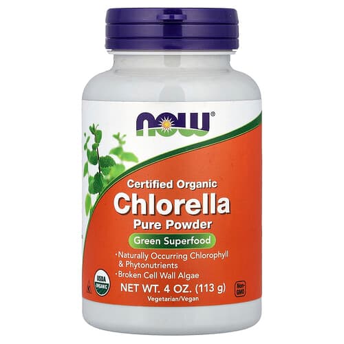 NOW Foods, Certified Organic Chlorella Pure Powder, 4 oz (113 g)