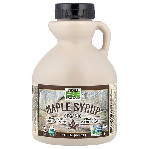 NOW Foods, Real Food, Organic Maple Syrup, Grade A, Dark Color, 16 fl oz (473 ml)