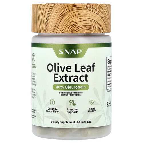 Snap Supplements, Olive Leaf Extract, 60 Capsules (750 mg per Capsule)