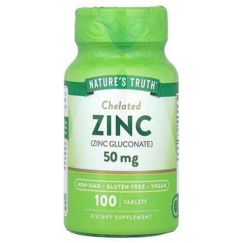 Nature's Truth, Zinc, Chelated , 50 mg, 100 Tablets
