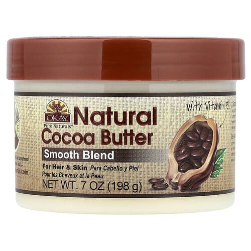 Okay Pure Naturals, Natural Cocoa Butter, Smooth Blend, For Hair & Skin, 7 oz (198 g)