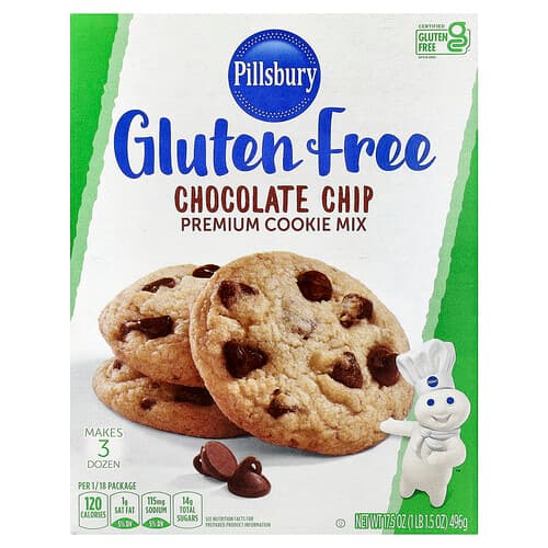 Pillsbury, Gluten Free Chocolate Chip Premium Cookie Mix, 17.5 oz (496 g)
