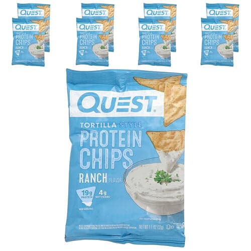 Quest Nutrition, Tortilla Style Protein Chips, Ranch, 8 Bags, 1.1 oz (32 g) Each