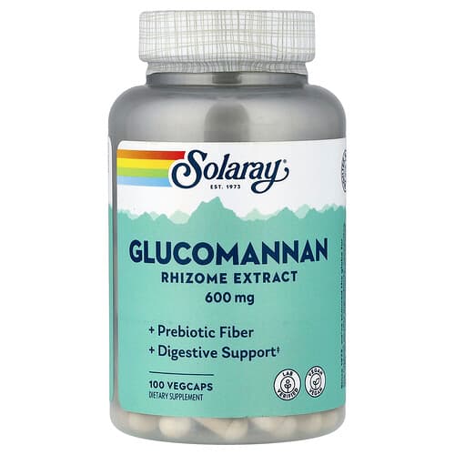 Solaray, Glucomannan, Rhizome Extract, 600 mg, 100 VegCaps