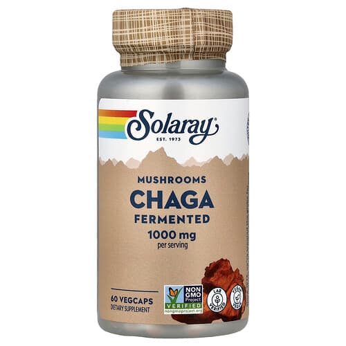 Solaray, Fermented Chaga Mushrooms, 60 VegCaps (500 mg per Capsule)