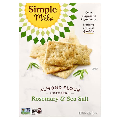 Simple Mills, Almond Flour Crackers, Rosemary & Sea Salt, 4.25 oz (120 g)
