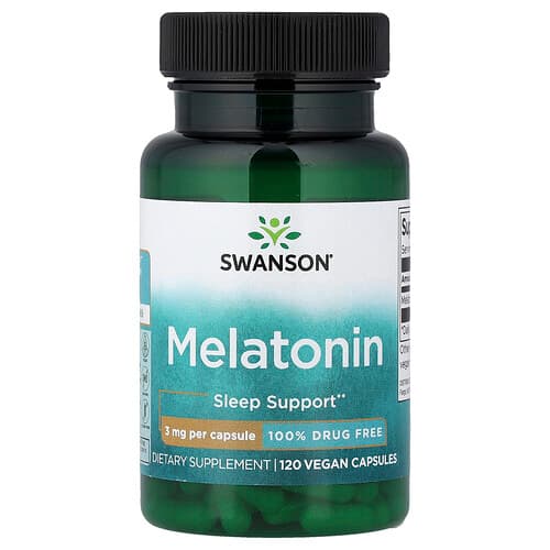 Swanson Vitamins, Melatonin, 3 mg, 120 Vegan Capsules