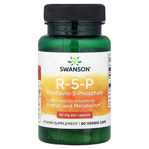Swanson Vitamins, R-5-P, Riboflavin-5-Phosphate, 50 mg, 60 Veggie Caps