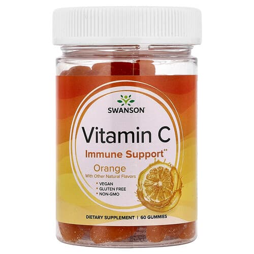 Swanson Vitamins, Vitamin C Gummies, Orange, 60 Gummies