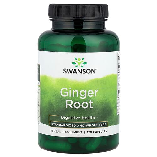 Swanson Vitamins, Ginger Root, Standardized and Whole Herb, 120 Capsules
