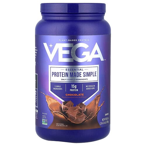 Vega, Essential, Protein Made Simple, Plant-Based Protein, Chocolate, 2 lb 4.3 oz (1.03 kg)